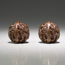 铜师傅紫铜核桃健身球一对装