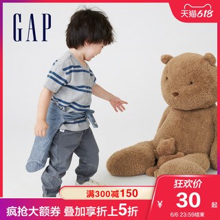 Gap男幼童纯棉短袖T恤755301 夏季重磅童装运动上衣 海军蓝 100cm(3岁)尺码偏小，建议选大一码