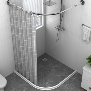 欧时洁 OSJ330 不锈钢淋浴房套装 伸缩A+90*100cm磁性挡水+磁性浴帘+金属环