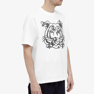 KENZO 凯卓 男士圆领短袖T恤 FB55TS0844SB-01 白色 S