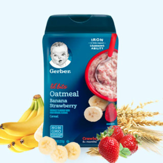 Gerber 嘉宝 米粉 美版 3段 香蕉草莓燕麦味 227g