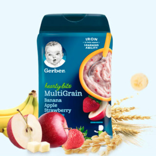 Gerber 嘉宝 米粉 美版 4段 香蕉苹果草莓混合谷物味 227g