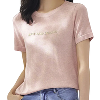 OSA 欧莎 女士圆领短袖T恤 S122JB16003 粉色 XXL