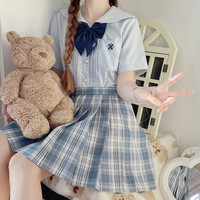 放學後的制服馆 JK制服 矢野私立 蓝白色格 42cm