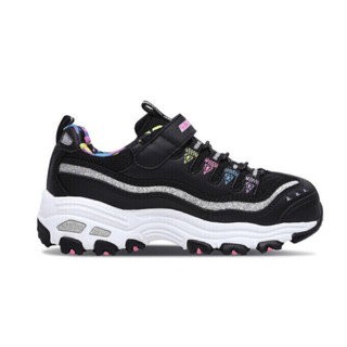 SKECHERS 斯凯奇 D'LITES 儿童休闲运动鞋 80524L/BKMT 黑色/彩色 32码