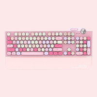 GEEZER 青轴机械键盘发光无线蓝牙有线三模连接适用于苹果华为平板 芭比粉混彩