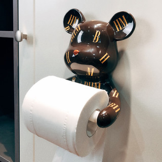 BHM 贝汉美 卫生间壁挂熊纸巾盒厕所卷纸筒毛巾挂架免打孔