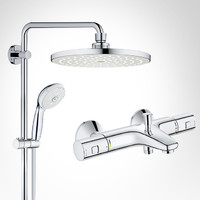 GROHE 高仪 新天瀑淋浴系列 淋浴花洒套装 27389002短杆花洒+34598000下出水龙头