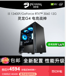MLOONG 名龙堂 十二代i5 12400F/RTX3060 12G台式组装游戏电脑整机DIY吃鸡