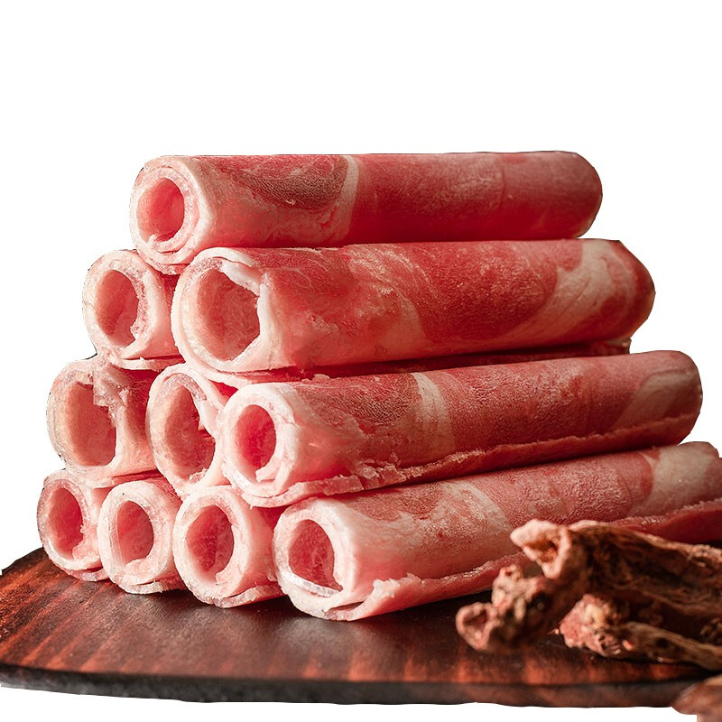 FENGYUHE 丰毓和 内蒙散养羊肉 原切羔羊肉卷肉片500g/袋  火锅年货生鲜冷冻食材