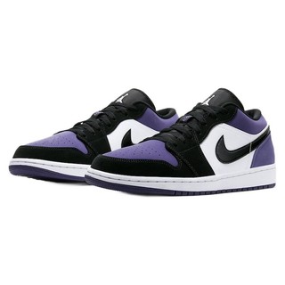 AIR JORDAN 正代系列 Air Jordan 1 Low 男子篮球鞋 553558-125 黑紫脚趾 40