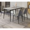 KUKa 顾家家居 现代岩板餐桌椅组合小户型家用饭桌7097T 1.4餐桌+蓝椅4