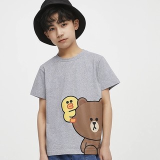 LINE FRIENDS DTA03 儿童短袖T恤 灰色 120cm