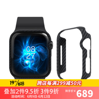 pitaka 苹果Apple Watch Series 7/6/SE/5智能手表 纯碳纤维手表表带 Modern现代款表带+表壳