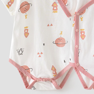 Tongtai 童泰 TS21J206 婴儿连体衣 侧开款+套头款 2件装 粉色 80cm