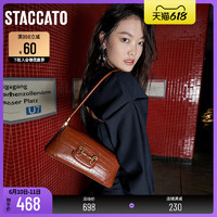 STACCATO 思加图 2021夏季新款法棍包小方包单肩手提包腋下包挎包X2412BX1