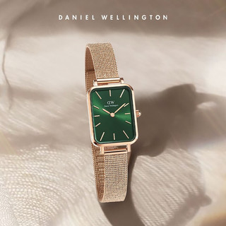 Daniel Wellington DW小方表手表女士小绿表 玫瑰金祖母绿盘-DW445
