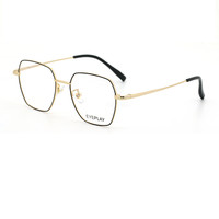 EYEPLAY 目戲&essilor 依视路 1046 黑金色合金眼镜框+钻晶A3系列 1.67折射率 非球面镜片