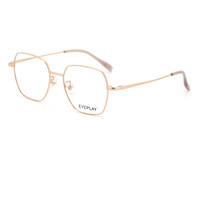 EYEPLAY 目戲&essilor 依视路 1046 玫瑰金色合金眼镜框+钻晶A3系列 1.67折射率 非球面镜片