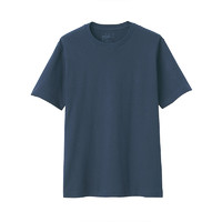 MUJI 無印良品 男士圆领短袖T恤 ABA01A1S 深藏青色 XL