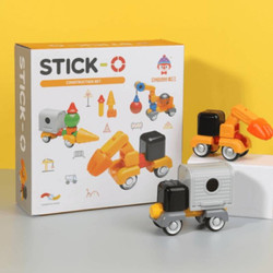 GYMBOREE 金宝贝 STICK-O磁力棒儿童玩具男孩女孩积木磁铁拼装玩具立体拼图宝宝生日礼物1-5岁生日 建筑工程套组