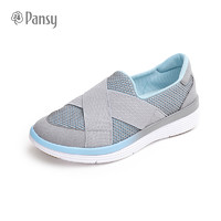 Pansy 日本女鞋休闲运动网面健步鞋一脚蹬轻便妈妈鞋单鞋