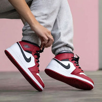 NIKE 耐克 AIR JORDAN 正代系列 Air Jordan 1 Mid (GS) 大童篮球鞋 554725-173 红色/白色 40
