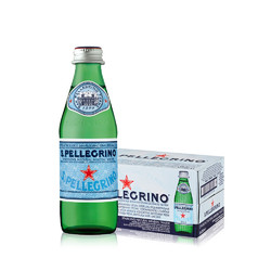 S.PELLEGRINO 圣培露 意大利进口圣培露天然气泡苏打水矿物质饮用水玻璃瓶装250ml*24瓶