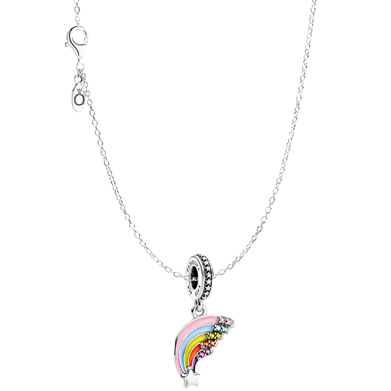 pandora 潘多拉 女士925银缤纷彩虹项链 zt753
