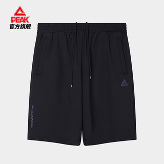PEAK 匹克 黑色针织短裤男2022夏季新款轻便透气舒适跑步运动裤DF321201