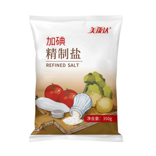 美康达加碘精制盐350g*7袋食盐食用盐巴精制盐家用调料调味料