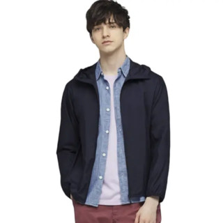 UNIQLO 优衣库 男士连帽防晒衣 433061 藏青 M