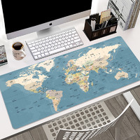 JIXIAOZHI 纪小智 世界地图超大鼠标垫锁边办公电脑桌垫学习键盘笔记本男生台式游戏