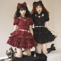 Your princess贵公主 Lolita洛丽塔 甜心派对 上衣+狗短半裙+假领 三件套
