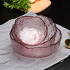 法兰晶 北欧沙拉碗玻璃碗玻璃盘子水果盘创意沙拉盘糖果盘玻璃盘 透明沙拉碗3件套 粉色沙拉碗3件