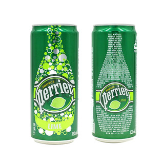 perrier 巴黎水 充气天然矿泉水 青柠味 330ml*24听