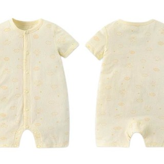 gb 好孩子 WN20230082 婴儿短袖连身衣 竖开款 2件装 粉黄 66cm