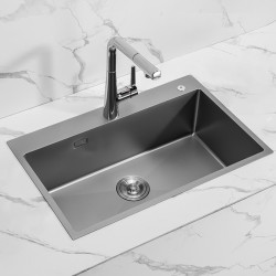 jomoo九牧304不锈钢水槽厨房洗菜盆纳米洗碗槽洗碗池大单槽加厚台下盆