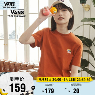 Vans范斯官方 男女情侣短袖T恤夏季脏橘彩色图案脏橘色 脏橘色 L
