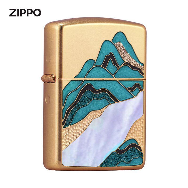 ZIPPO 之宝 神韵山水 陶瓷摆件套装打火机 收藏送礼 山高水长