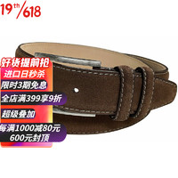 SlideBelts 【15日晚8点开抢】belts腰带男士欧美休闲翻毛皮仿麂皮绒面革针扣耐磨通勤日常19000 Brown 34