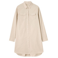 GIORDANO 佐丹奴 女士中长款衬衫式连衣裙 05461001 腐殖土卡其 M