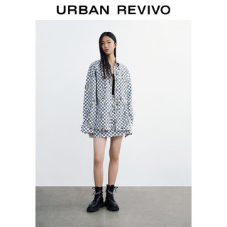 URBAN REVIVO 女装丹宁衬衫WV09SBWX2000 绿色格子 M