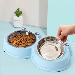 派乐特猫碗狗碗狗粮食水盆宠物猫咪用品小中型犬不锈钢双碗防滑喂食器 报价价格评测怎么样 什么值得买