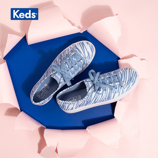 Keds旗舰店粉色浅蓝色女帆布鞋低帮休闲鞋板鞋WF63094