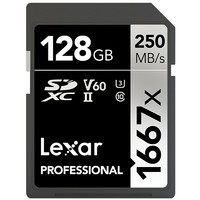 Prime会员：Lexar 雷克沙 1667x 128GB SDXC UHS-II 存储卡