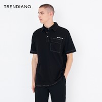 TRENDIANO 潮牌夏季男装撞色字母情侣款T恤短袖POLO衫