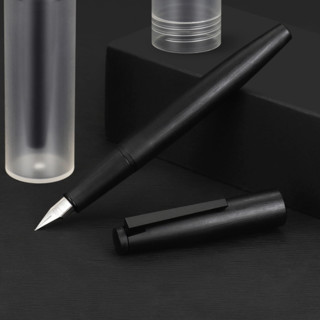 Jinhao 金豪 钢笔 纤维黑系列 80 黑色银夹 0.38mm 单支装