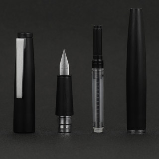 Jinhao 金豪 钢笔 纤维黑系列 80 黑色银夹 0.38mm 单支装
