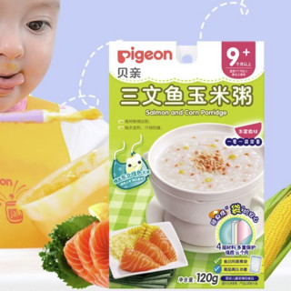 Pigeon 贝亲 婴幼儿辅食粥 三文鱼玉米味 120g